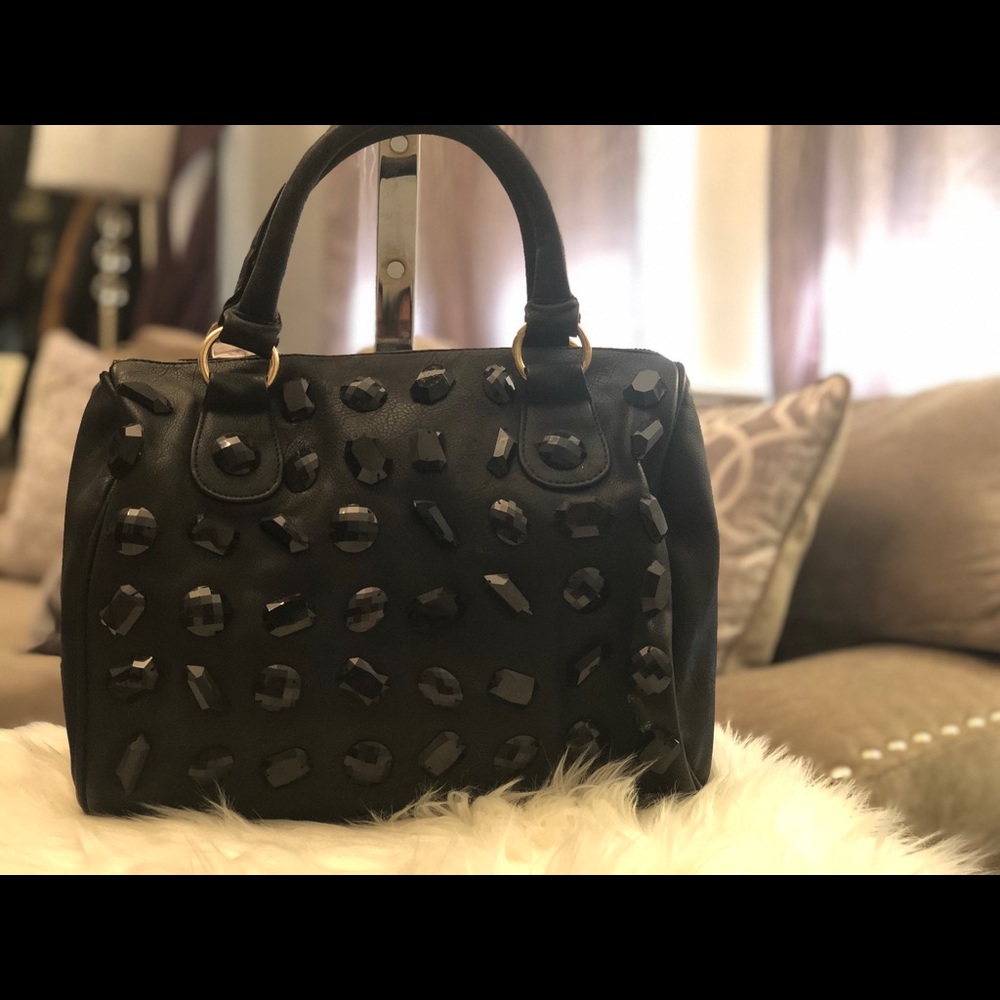 HD by M Satchel Bag Black with Jewels